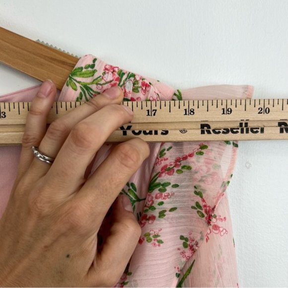 Tommy Hilfiger Chapan Bouquet Chiffon Midi Dress Size 12 NWT Pink Floral - Picture 15 of 16